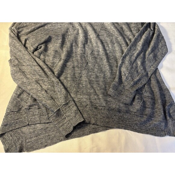 EILEEN FISHER Blue Delave Linen Lightweight Sheer Pullover Sweater XL Asymmetric - Picture 6 of 10